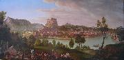 Johann Michael Sattler Ansicht von Salzburg vom Burglstein aus oil